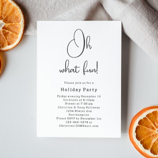 Modern Boho Christmas Oh What Fun Party Einladung