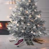 Modern Boho Christmas Polka Dot präsentiert Baumro Polyester Weihnachtsbaumdecke