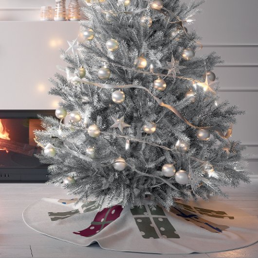 Modern Boho Christmas Polka Dot präsentiert Baumro Polyester Weihnachtsbaumdecke