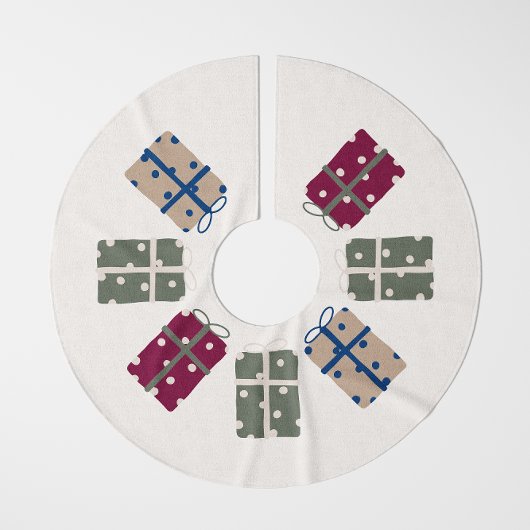 Modern Boho Christmas Polka Dot präsentiert Baumro Polyester Weihnachtsbaumdecke