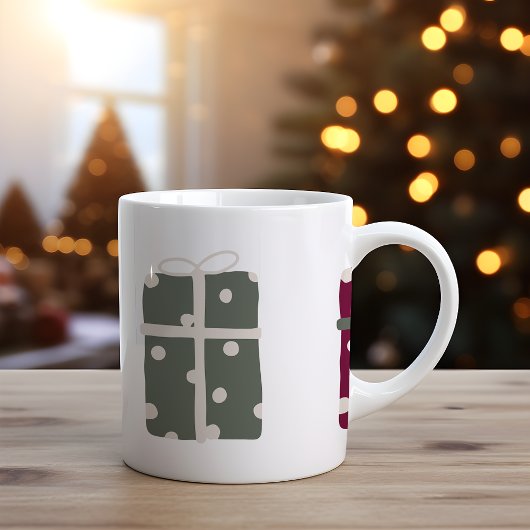 Modern Boho Christmas Polka Dot präsentiert Kaffeetasse