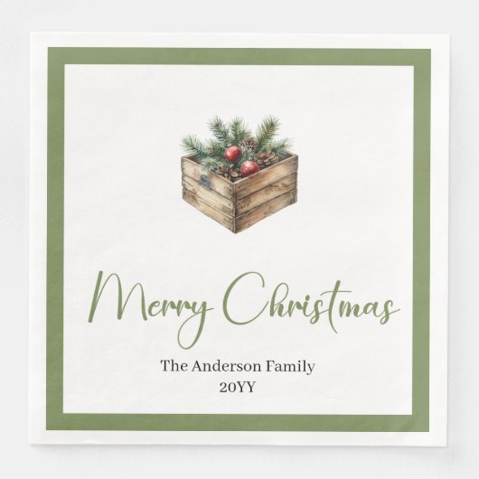 Modern Boho Christmas Tree Botanical Party Napkins Serviette (Vorderseite)