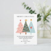 Modern Boho Christmas Trees Feiertagspostkarte (Stehend Vorderseite)