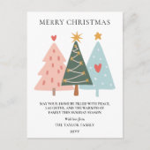 Modern Boho Christmas Trees Feiertagspostkarte (Vorderseite)