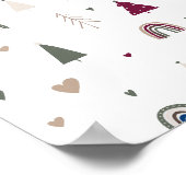 Modern Boho Christmas Wall Art Print Poster (Ecke)