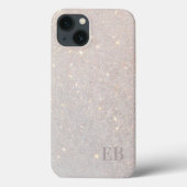 Modern Boho Cream Glitzer Subtle Initials Monogram Case-Mate iPhone Hülle (Rückseite)