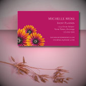 Modern Boho Daisies Whimsical Pink Visitenkarte