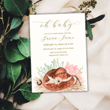 Modern Boho Desert Cactus Cowboy Hat Baby Shower