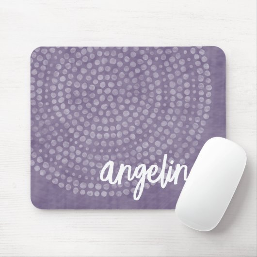 Modern Boho Dot Pattern with bounce script name Mousepad (Mit Mouse)