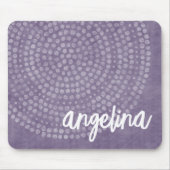 Modern Boho Dot Pattern with bounce script name Mousepad (Vorne)