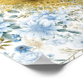 Modern Boho Dusty Blue Gold Wedding Custom 8x10 Poster (Ecke)