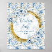 Modern Boho Dusty Blue Gold Wedding Custom 8x10 Poster (Vorne)