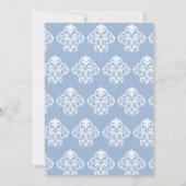 Modern Boho Dusty Blue White Baby Dusche Einladung (Rückseite)