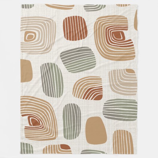 Modern Boho Earth Tones Abstract ID1273 Fleecedecke (Vorderseite)