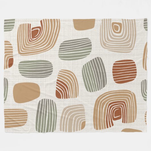 Modern Boho Earth Tones Abstract ID1273 Fleecedecke (Vorderseite (Horizontal))