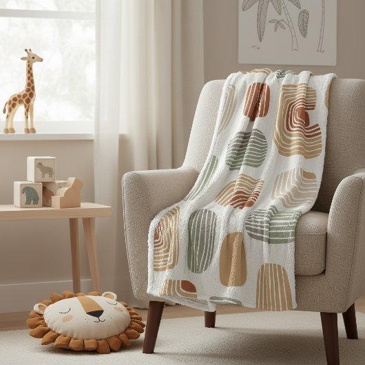 Modern Boho Earth Tones Abstract ID1273 Fleecedecke