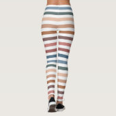 Modern Boho Earth Tones Striped Leggings (Rückseite)