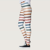 Modern Boho Earth Tones Striped Leggings (Links)