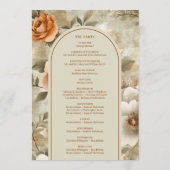 Modern Boho Earthy Rusty Ivory Sage Floral Program Programm (Rückseite)