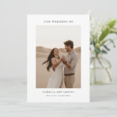 Modern Boho Einfaches 2-Foto Hochzeit Einladung (Stehend Vorderseite)