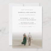 Modern Boho Einfaches 2-Foto Hochzeit Einladung (Rückseite)