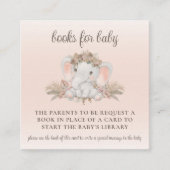 Modern Boho Elephant Babydusche Buchanfrage Begleitkarte (Vorderseite)
