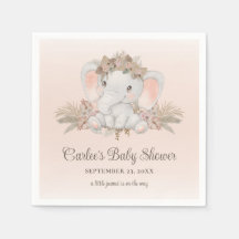 Modern Boho Elephant Gender Neutral Baby Dusche
