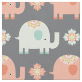 Modern Boho Elephant Kinderzimmer Fabric Stoff (Nahaufnahme)