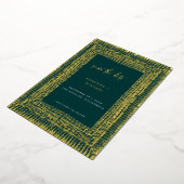 Modern Boho Emerald Green Frame Wedding Rett Date Folieneinladung (Gedreht)