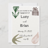 Modern Boho Engagement Invitation PRINTED | Plam Einladung (Vorderseite)