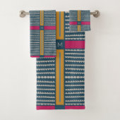 Modern Boho Ethnic Geometric Multi Aquamarin Badhandtuch Set (Insitu)