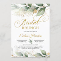 Modern Boho eucalyptus gold Blätter Brautbrunch