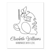Modern Boho Face Line Art, Business Large Gummistempel (Prägung)