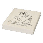 Modern Boho Face Line Art, Business Large Gummistempel (Stempel)