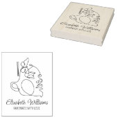 Modern Boho Face Line Art, Business Large Gummistempel (Stempel)