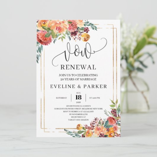 Modern Boho Fall Marigold verspricht Einladung zur (Stehend Vorderseite)