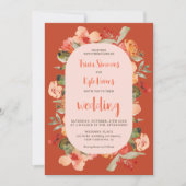 Modern Boho fall terracotta script floral wedding Einladung (Vorderseite)