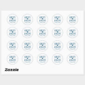 Modern Boho Feather Blue Beach Wedding Sticker (Blatt)