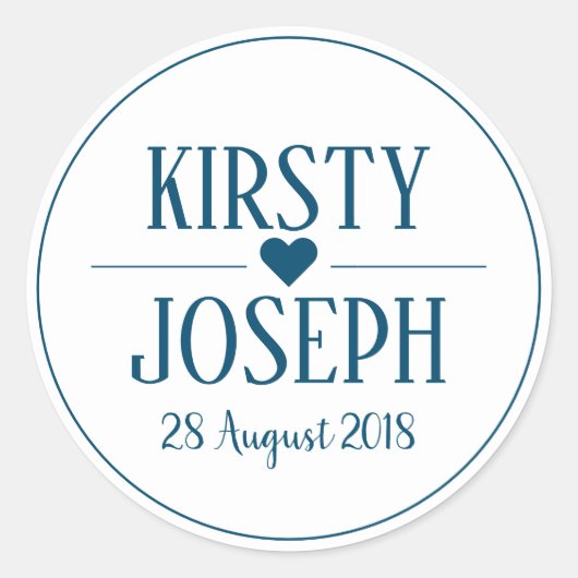 Modern Boho Feather Blue Beach Wedding Sticker (Vorderseite)