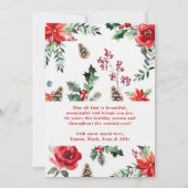 Modern Boho Floral Arch Frohe Weihnachten 1 Foto Einladung (Rückseite)