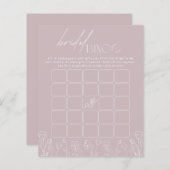 Modern Boho Floral Brautparty Bingo Game (Vorne/Hinten)
