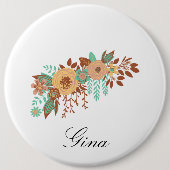 Modern Boho Floral Button (Vorderseite)