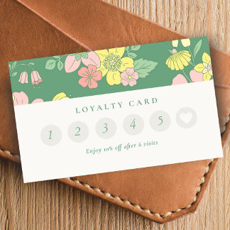 Modern Boho Floral Colorful Loyalität Treuekarte