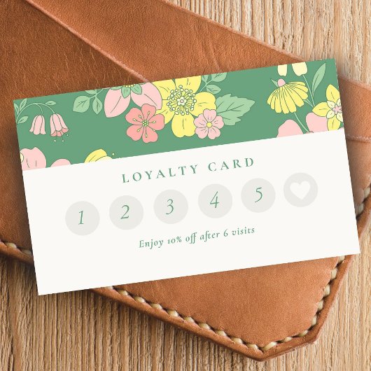 Modern Boho Floral Colorful Loyalität Treuekarte