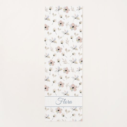 Modern Boho Floral Customizable Yoga Mat Yogamatte (Vorderseite)