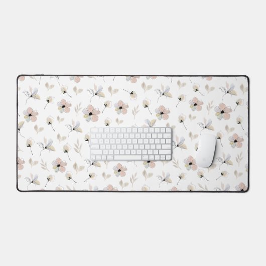 Modern Boho Floral Design Desk Mat Schreibtischunterlage (Tastatur & Maus)