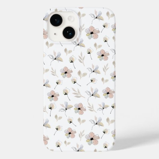 Modern Boho Floral Design iPhone Case (Rückseite)