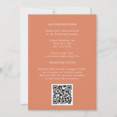 Modern Boho floral Dusty Peach Ivory Wedding Einladung (Rückseite)