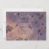 Modern Boho Floral Fantasy Light Purple Save The Date (Rückseite)