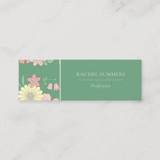 Modern Boho floral farbig Mini Visitenkarte (Vorderseite)